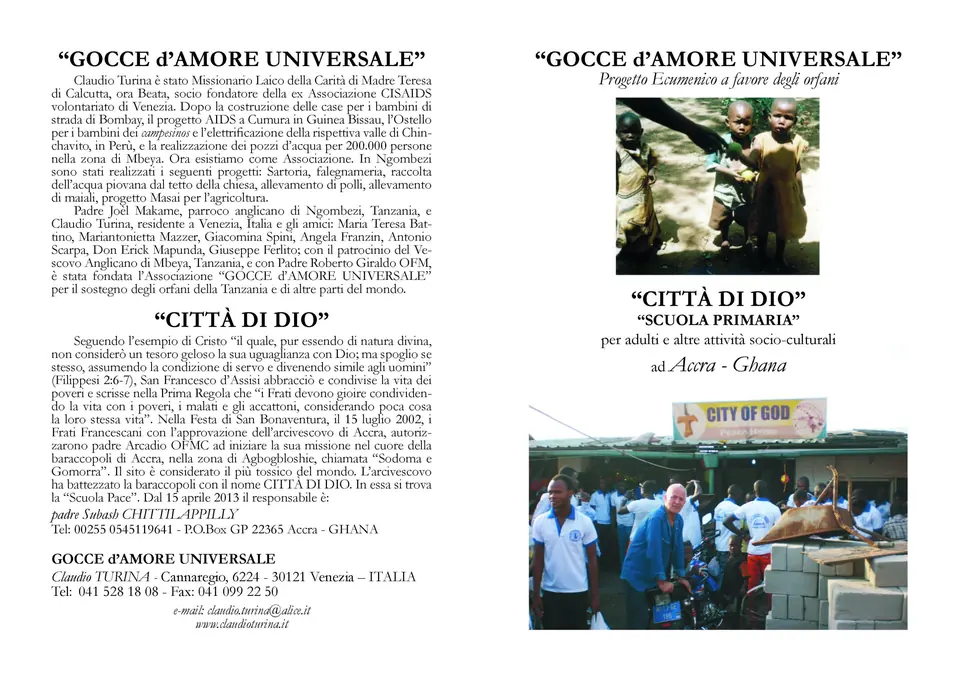 Depliant citta’ di Dio gocce d’amore, foto 1 di 2
